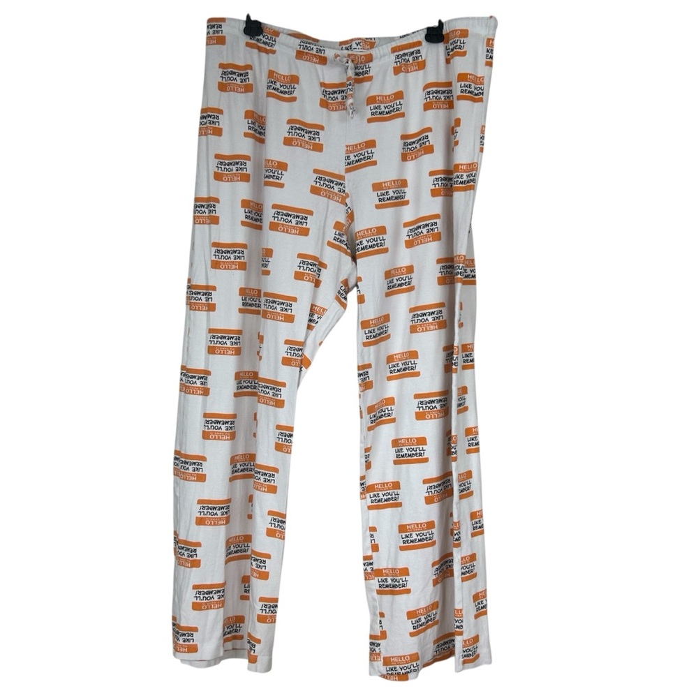 Fred is Red White PJ lounge Pants Orange Hello my name is like you’ll remember
